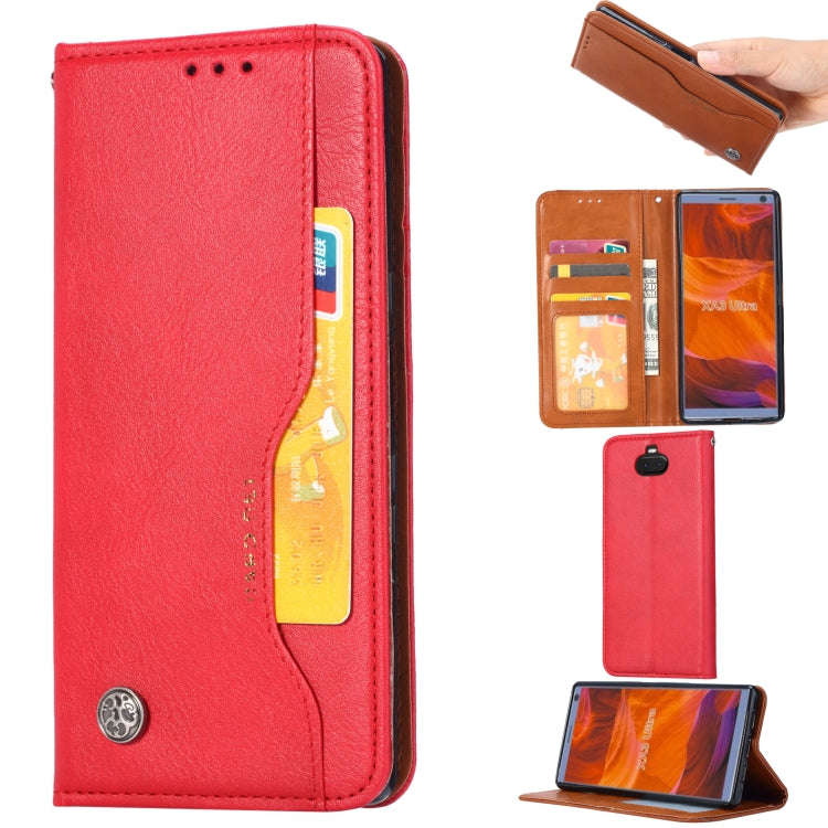 Knead Skin Texture Horizontal Flip Leather Case for Sony Xperia 10, with Photo Frame & Holder & C...