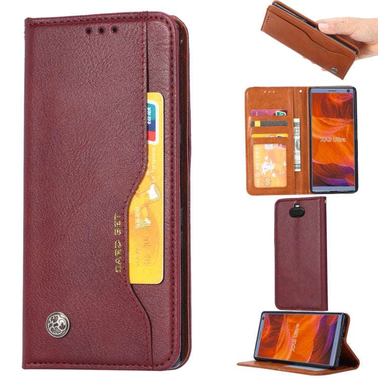Knead Skin Texture Horizontal Flip Leather Case for Sony Xperia 10, with Photo Frame & Holder & C...