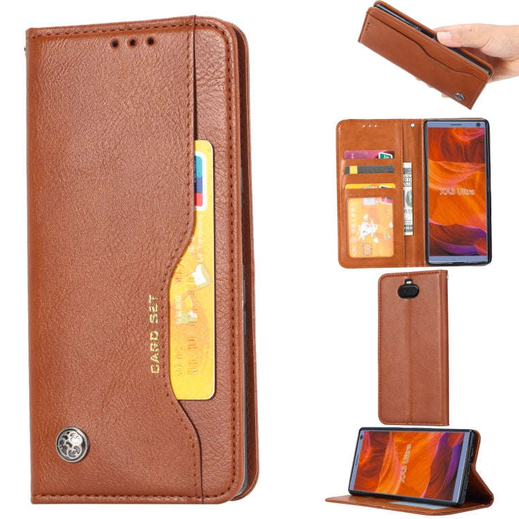 Knead Skin Texture Horizontal Flip Leather Case for Sony Xperia 10, with Photo Frame & Holder & C...