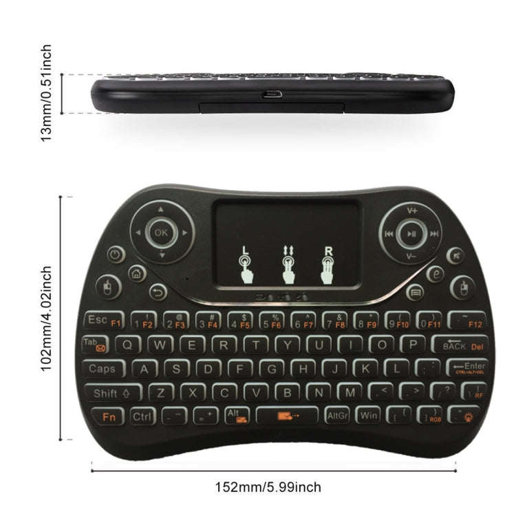 I8 Max 2.4GHz Mini Wireless Keyboard with Touchpad Rechargeable Fly Air Mouse Smart Game 7-color ...