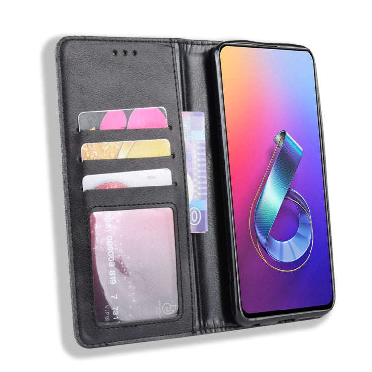 Magnetic Buckle Retro Crazy Horse Texture Horizontal Flip Leather Case for Asus Zenfone 6 ZS630KL...