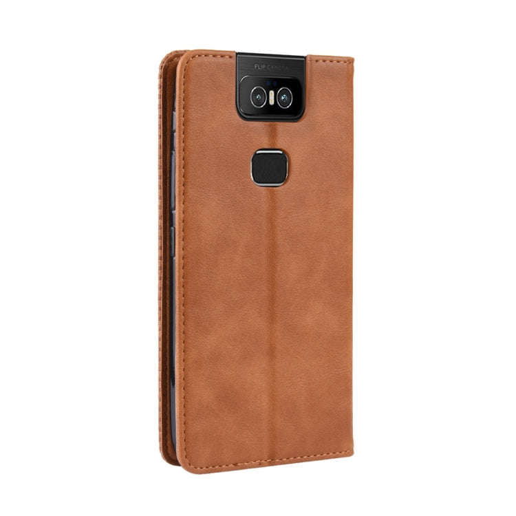 Magnetic Buckle Retro Crazy Horse Texture Horizontal Flip Leather Case for Asus Zenfone 6 ZS630KL...