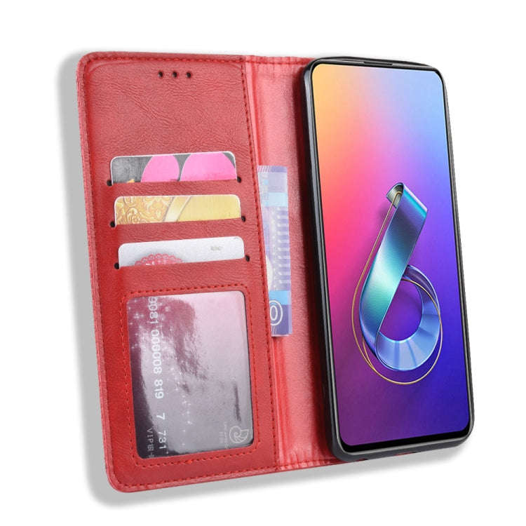 Magnetic Buckle Retro Crazy Horse Texture Horizontal Flip Leather Case for Asus Zenfone 6 ZS630KL...