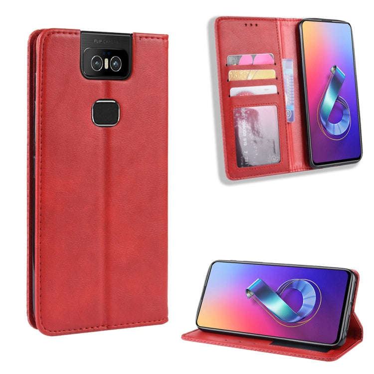Magnetic Buckle Retro Crazy Horse Texture Horizontal Flip Leather Case for Asus Zenfone 6 ZS630KL...