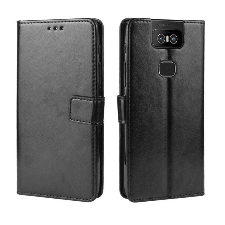 Retro Crazy Horse Texture Horizontal Flip Leather Case for Asus Zenfone 6 ZS630KL, with Holder & ...