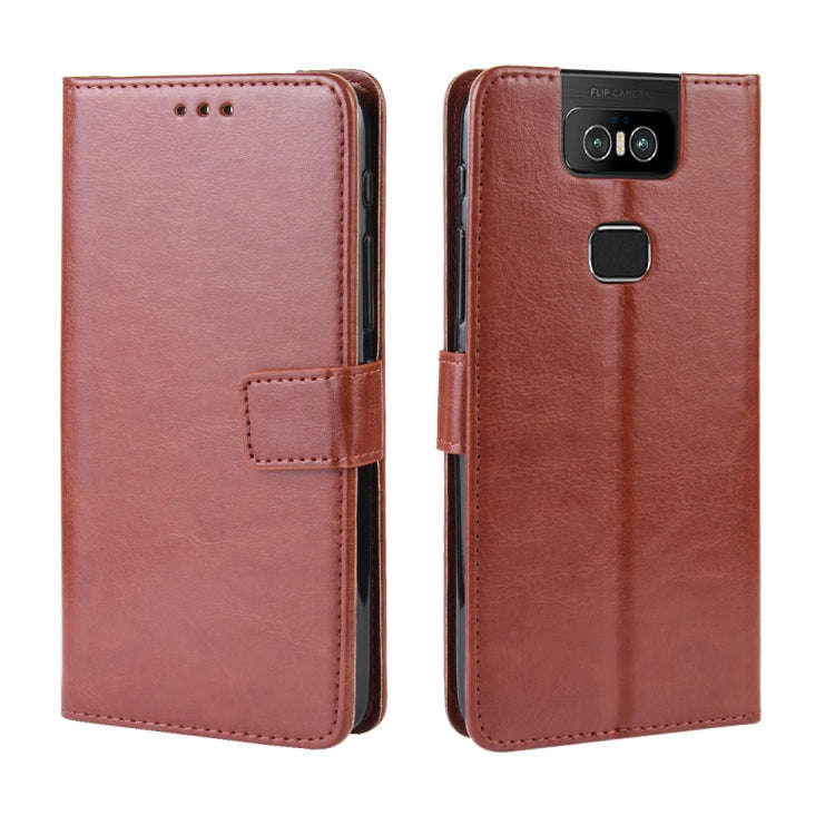 Retro Crazy Horse Texture Horizontal Flip Leather Case for Asus Zenfone 6 ZS630KL, with Holder & ...