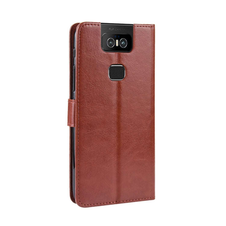 Retro Crazy Horse Texture Horizontal Flip Leather Case for Asus Zenfone 6 ZS630KL, with Holder & ...