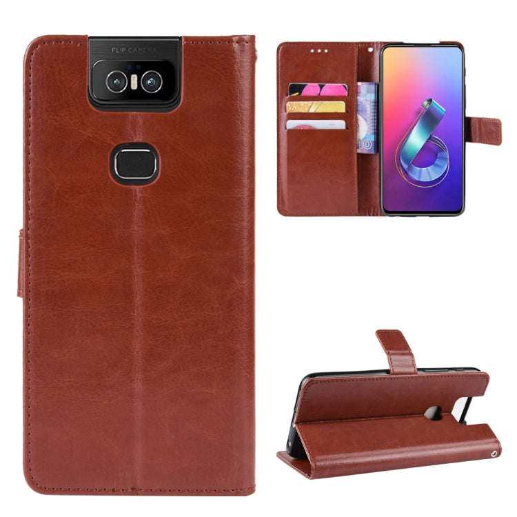 Retro Crazy Horse Texture Horizontal Flip Leather Case for Asus Zenfone 6 ZS630KL, with Holder & ...