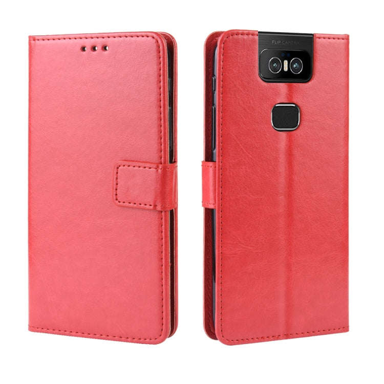 Retro Crazy Horse Texture Horizontal Flip Leather Case for Asus Zenfone 6 ZS630KL, with Holder & ...