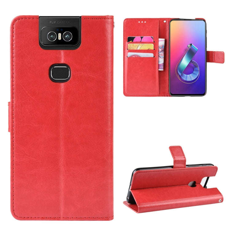 Retro Crazy Horse Texture Horizontal Flip Leather Case for Asus Zenfone 6 ZS630KL, with Holder & ...