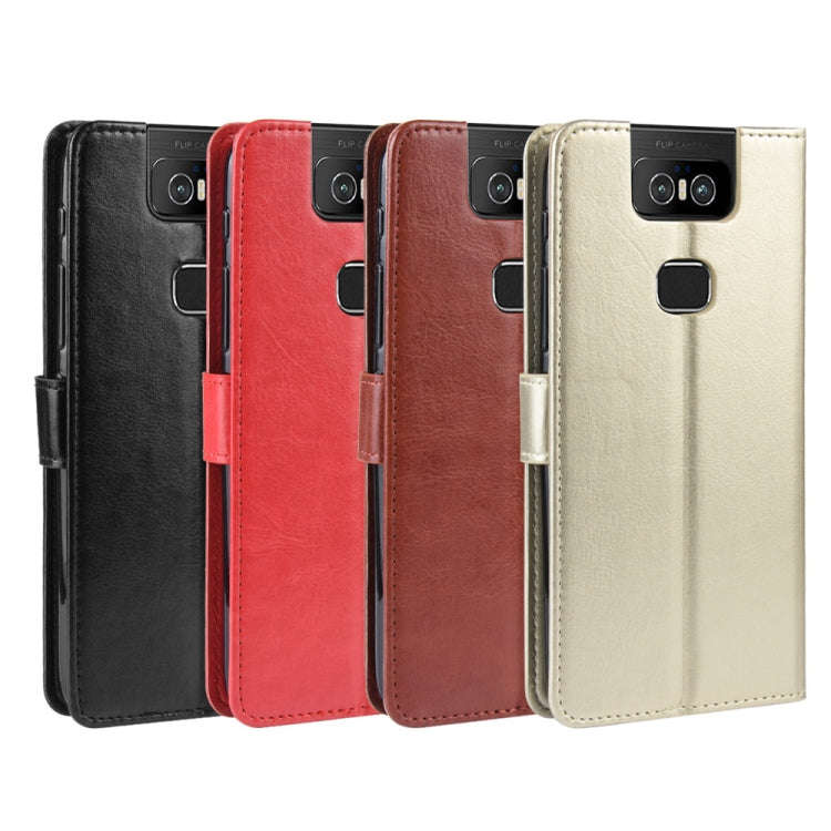 Retro Crazy Horse Texture Horizontal Flip Leather Case for Asus Zenfone 6 ZS630KL, with Holder & ...