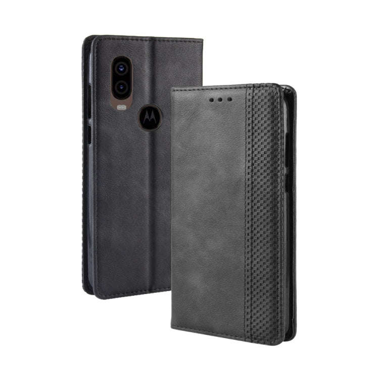 Magnetic Buckle Retro Crazy Horse Texture Horizontal Flip Leather Case for Motorola MOTO One Visi...