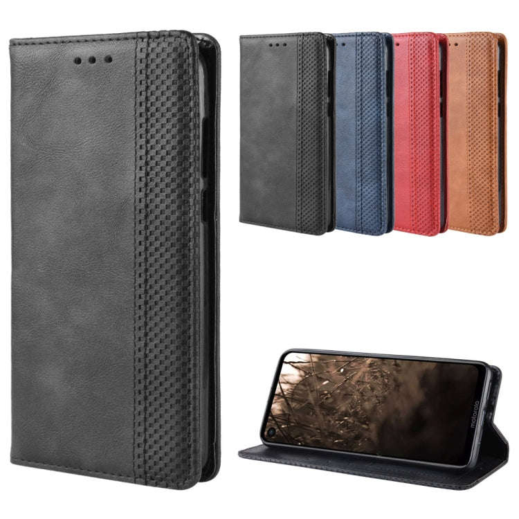 Magnetic Buckle Retro Crazy Horse Texture Horizontal Flip Leather Case for Motorola MOTO One Visi...