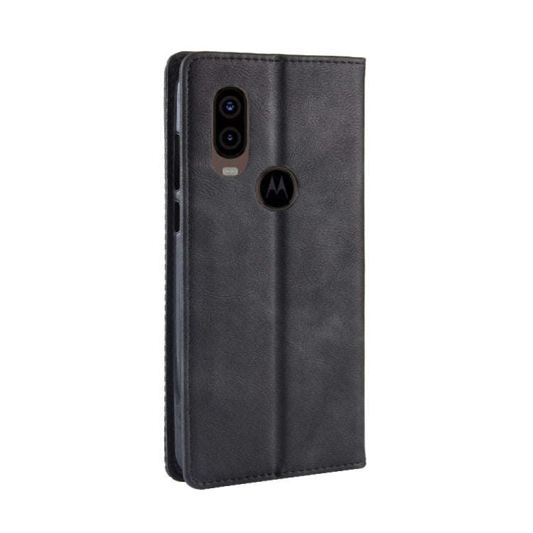 Magnetic Buckle Retro Crazy Horse Texture Horizontal Flip Leather Case for Motorola MOTO One Visi...