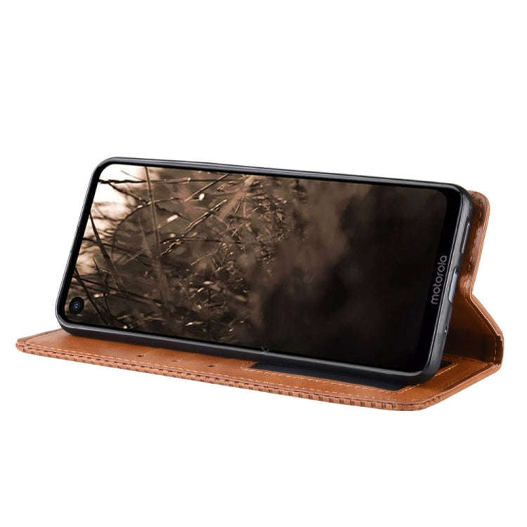 Magnetic Buckle Retro Crazy Horse Texture Horizontal Flip Leather Case for Motorola MOTO One Visi...