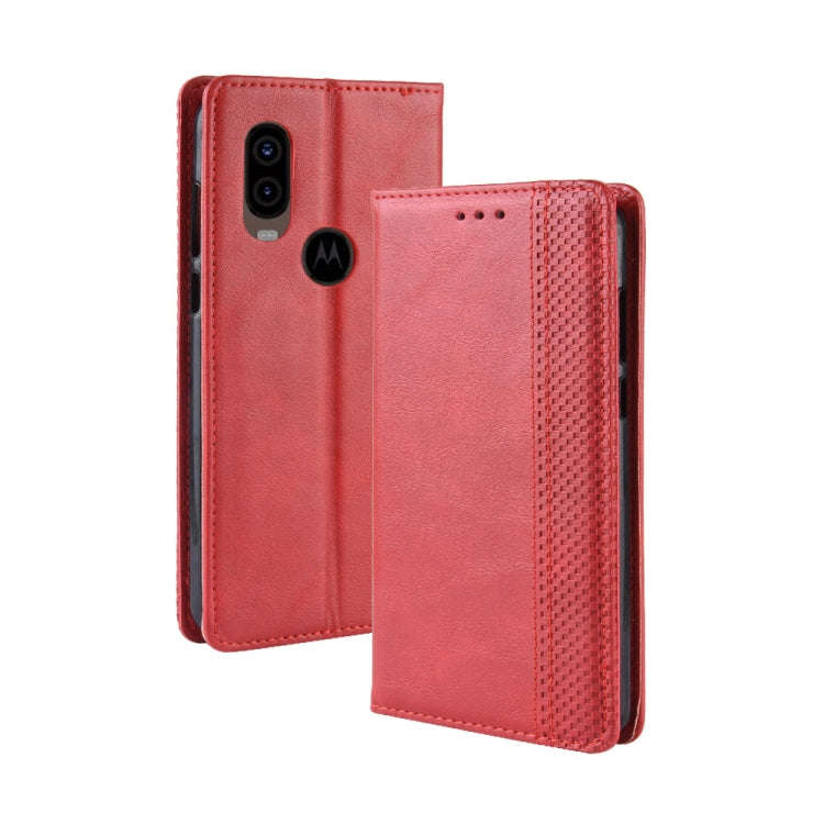 Magnetic Buckle Retro Crazy Horse Texture Horizontal Flip Leather Case for Motorola MOTO One Visi...