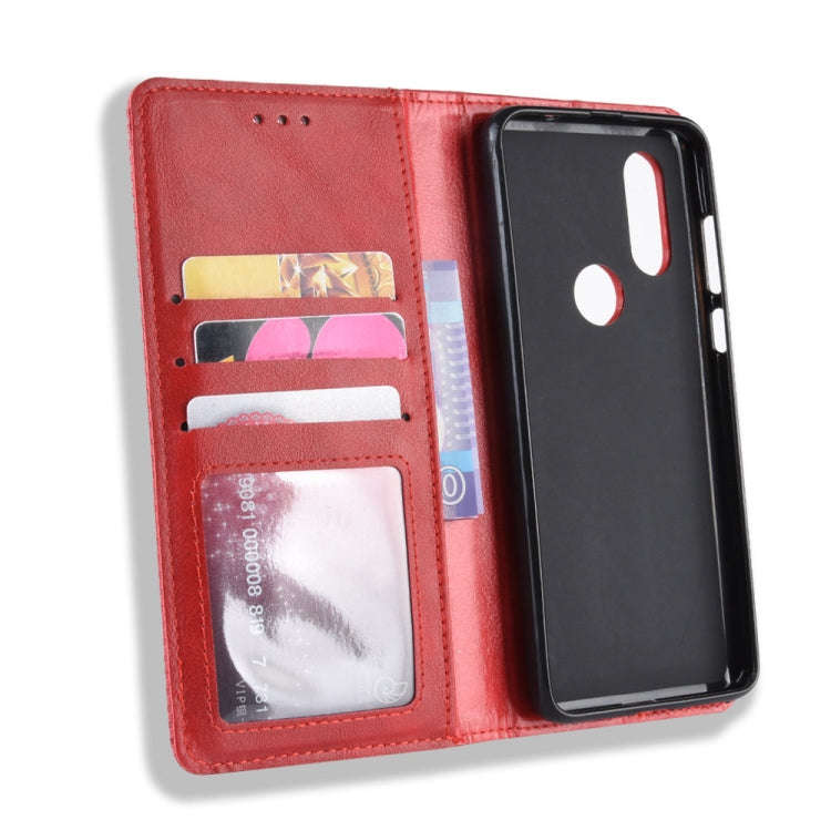 Magnetic Buckle Retro Crazy Horse Texture Horizontal Flip Leather Case for Motorola MOTO One Visi...