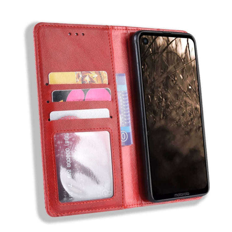 Magnetic Buckle Retro Crazy Horse Texture Horizontal Flip Leather Case for Motorola MOTO One Visi...
