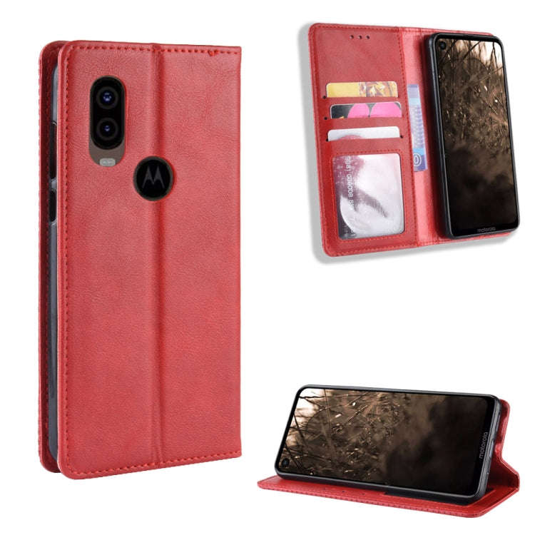 Magnetic Buckle Retro Crazy Horse Texture Horizontal Flip Leather Case for Motorola MOTO One Visi...