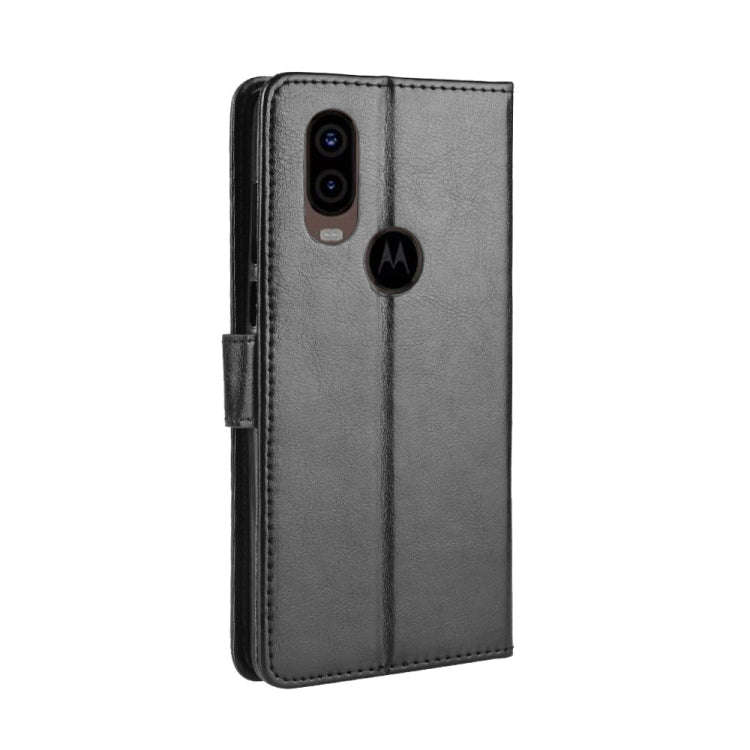 Retro Crazy Horse Texture Horizontal Flip Leather Case for Motorola MOTO One Vision, with Holder ...