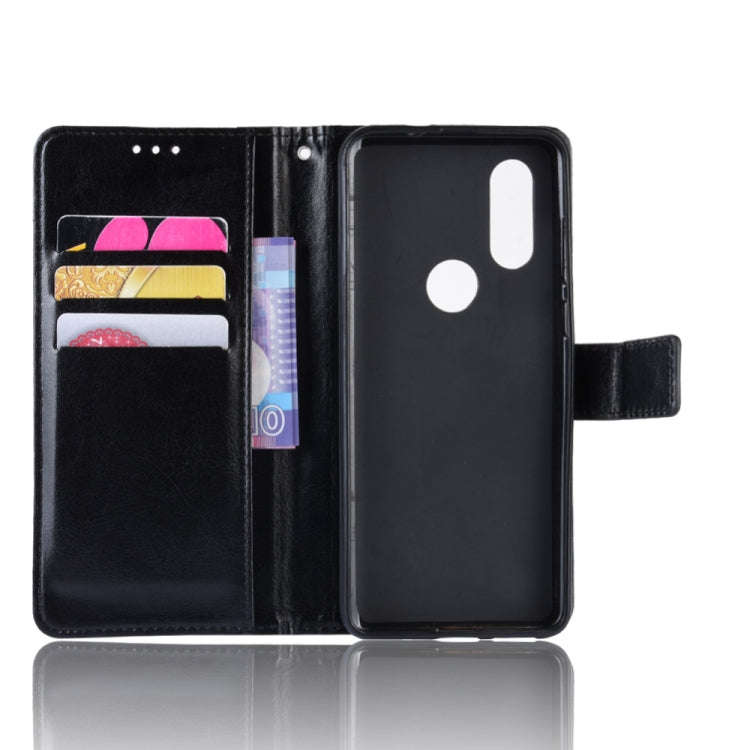 Retro Crazy Horse Texture Horizontal Flip Leather Case for Motorola MOTO One Vision, with Holder ...