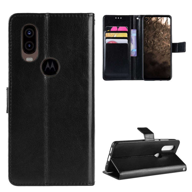 Retro Crazy Horse Texture Horizontal Flip Leather Case for Motorola MOTO One Vision, with Holder ...