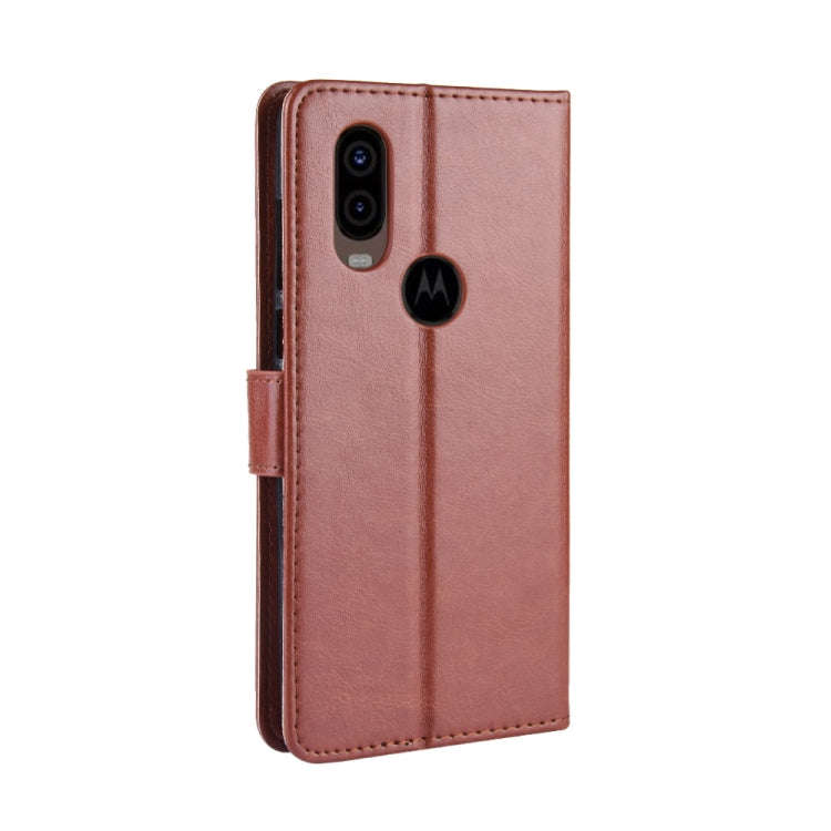 Retro Crazy Horse Texture Horizontal Flip Leather Case for Motorola MOTO One Vision, with Holder ...