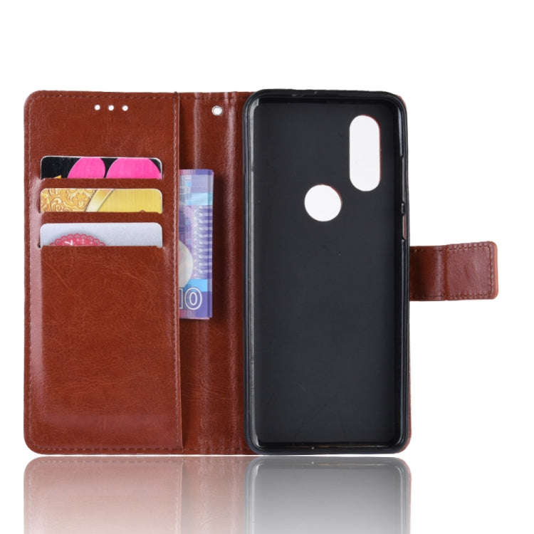 Retro Crazy Horse Texture Horizontal Flip Leather Case for Motorola MOTO One Vision, with Holder ...