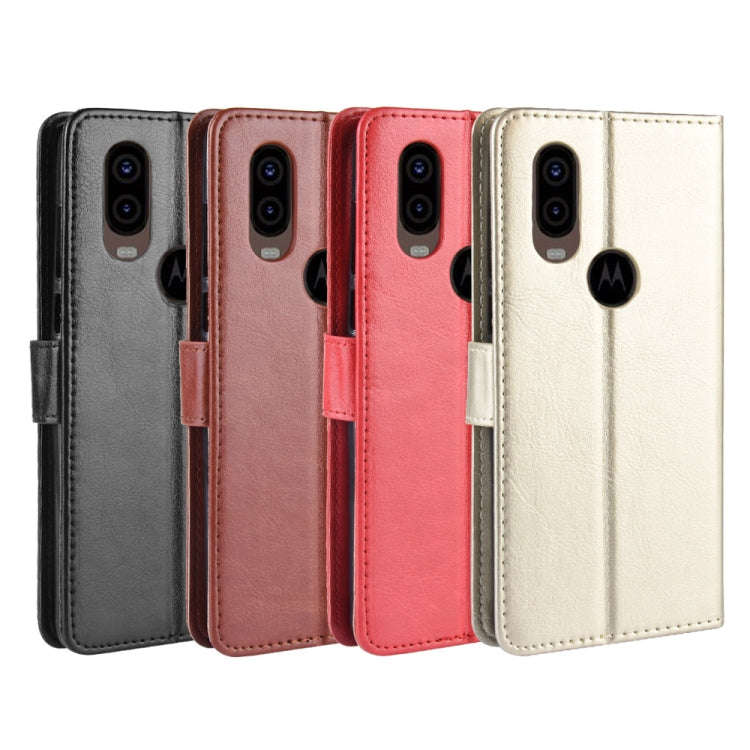 Retro Crazy Horse Texture Horizontal Flip Leather Case for Motorola MOTO One Vision, with Holder ...