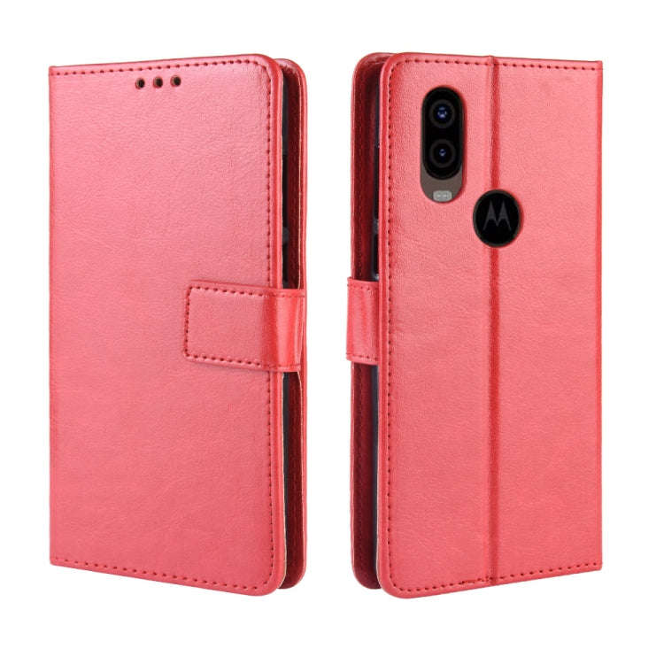 Retro Crazy Horse Texture Horizontal Flip Leather Case for Motorola MOTO One Vision, with Holder ...