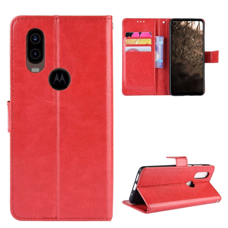 Retro Crazy Horse Texture Horizontal Flip Leather Case for Motorola MOTO One Vision, with Holder ...