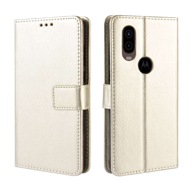 Retro Crazy Horse Texture Horizontal Flip Leather Case for Motorola MOTO One Vision, with Holder ...