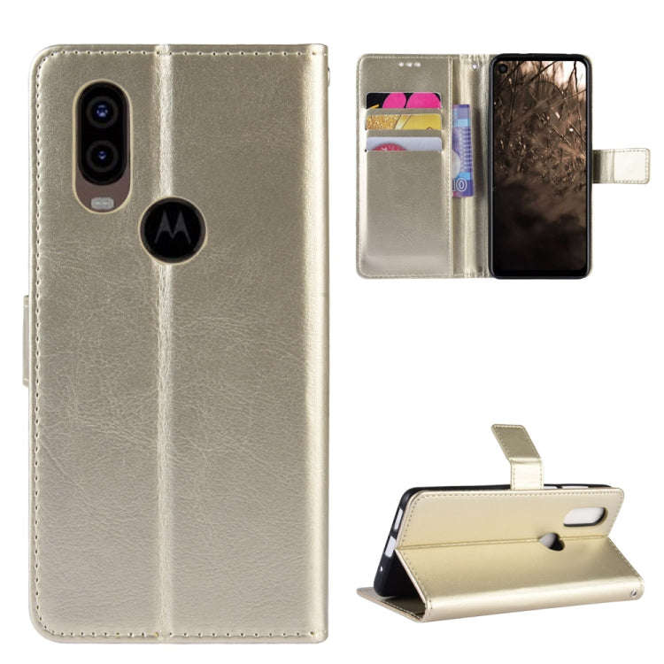 Retro Crazy Horse Texture Horizontal Flip Leather Case for Motorola MOTO One Vision, with Holder ...