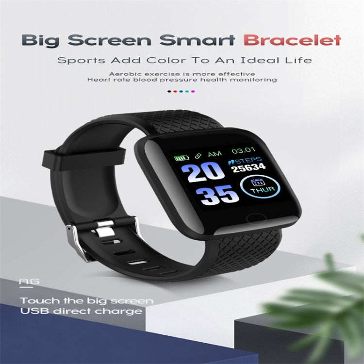 116plus 1.3 inch Color Screen Smart Bracelet IP67 Waterproof, Support Call Reminder/ Heart Rate M...