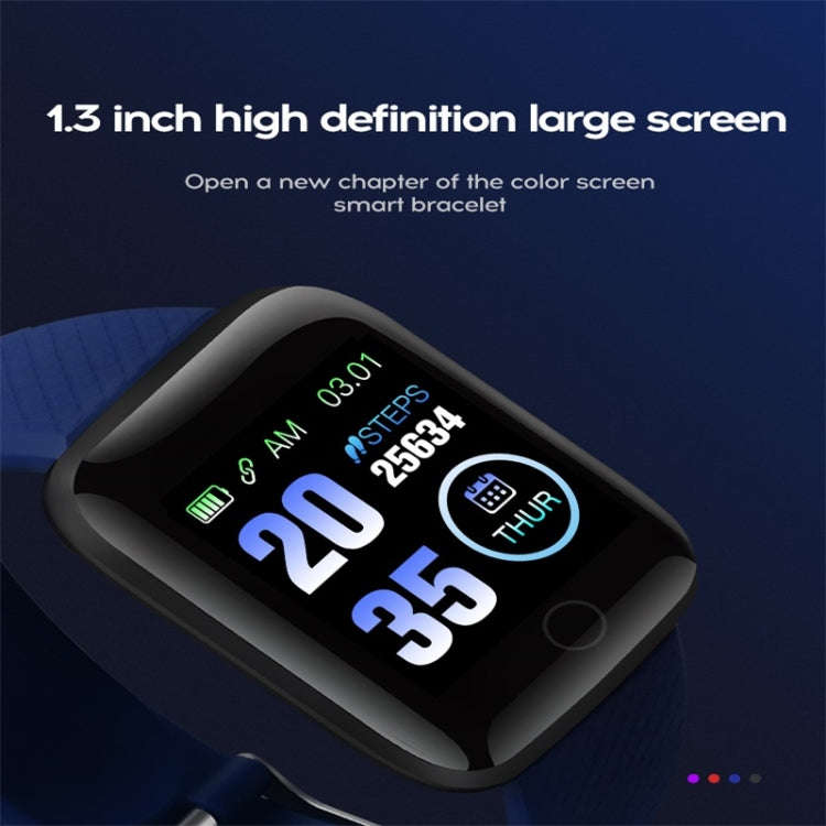 116plus 1.3 inch Color Screen Smart Bracelet IP67 Waterproof, Support Call Reminder/ Heart Rate M...