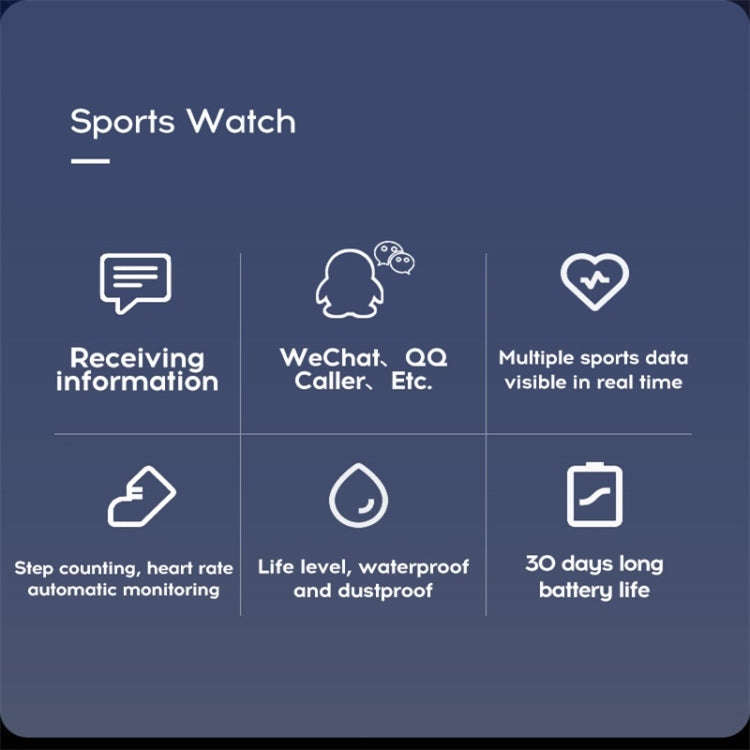 116plus 1.3 inch Color Screen Smart Bracelet IP67 Waterproof, Support Call Reminder/ Heart Rate M...