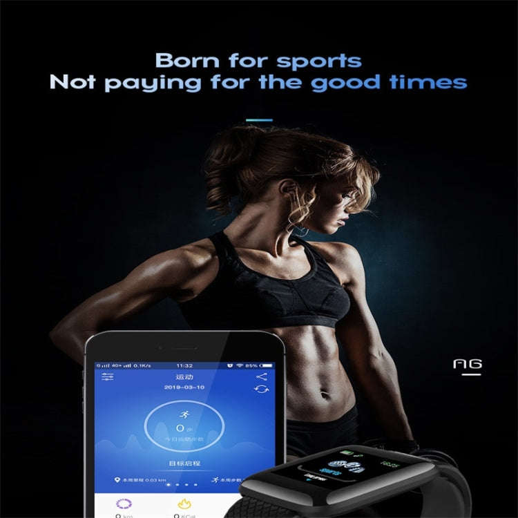 116plus 1.3 inch Color Screen Smart Bracelet IP67 Waterproof, Support Call Reminder/ Heart Rate M...