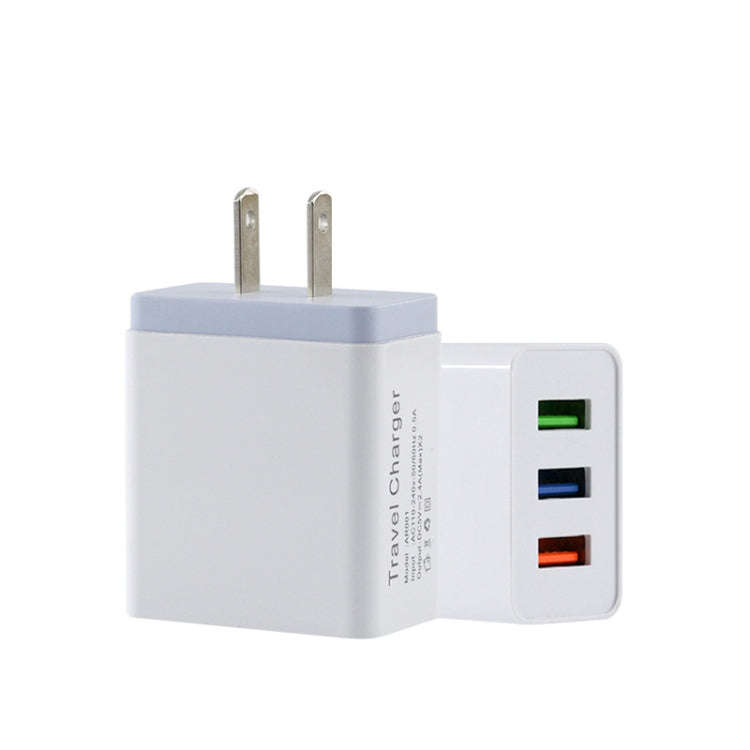 2A 3USB Mobile Phone Travel Charger US PLug(gray)