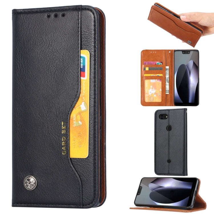 Knead Skin Texture Horizontal Flip Leather Case for Google Pixel 3a, with Photo Frame & Holder & ...