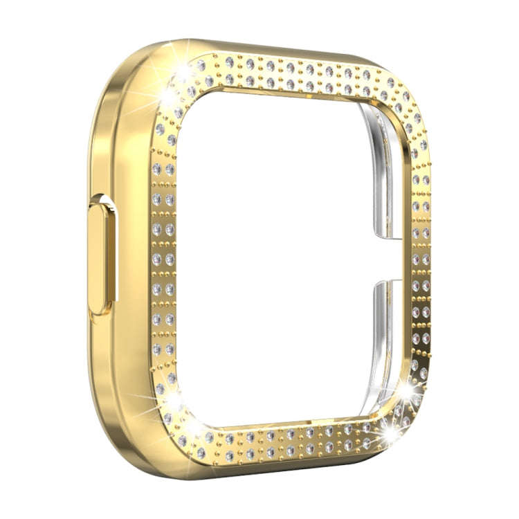 For Fitbit versa 2 PC Double-row Diamond-encrusted Protective Shell(Gold)