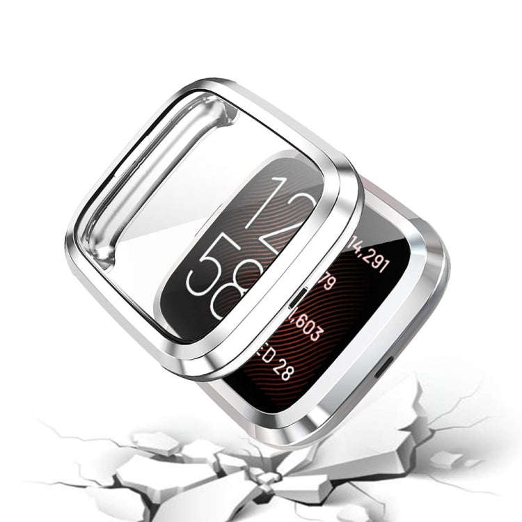 For Fitbit versa 2 Plating TPU All-inclusive Protective Shell(Silver)