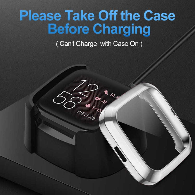 For Fitbit versa 2 Plating TPU All-inclusive Protective Shell(Silver)