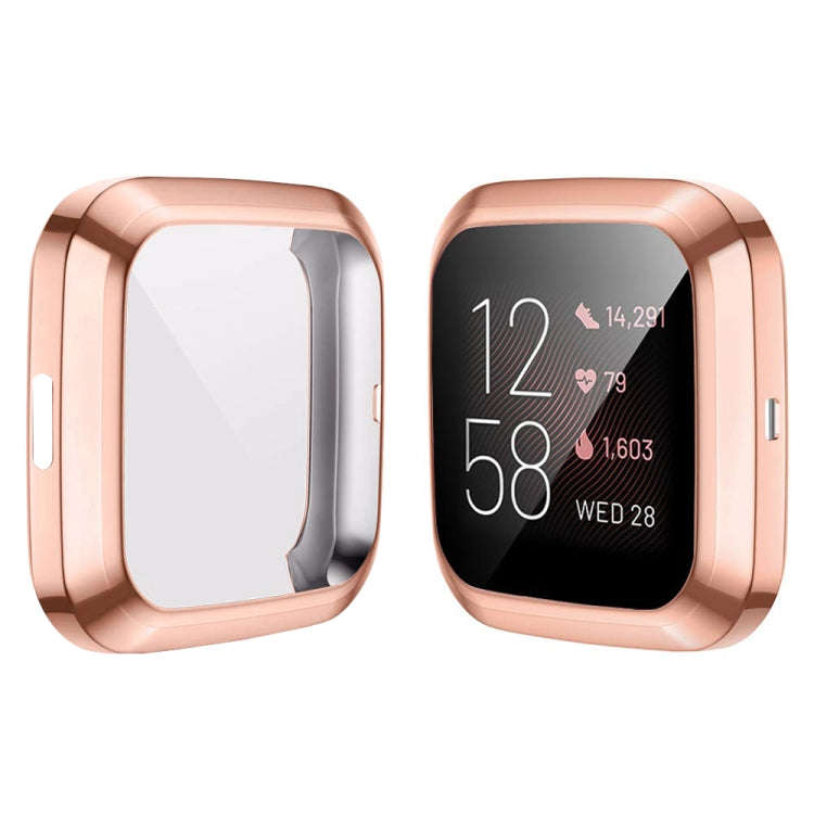 For Fitbit versa 2 Plating TPU All-inclusive Protective Shell(Rose gold)