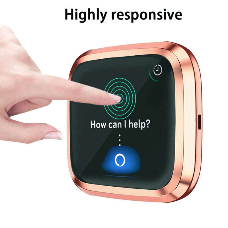 For Fitbit versa 2 Plating TPU All-inclusive Protective Shell(Rose gold)