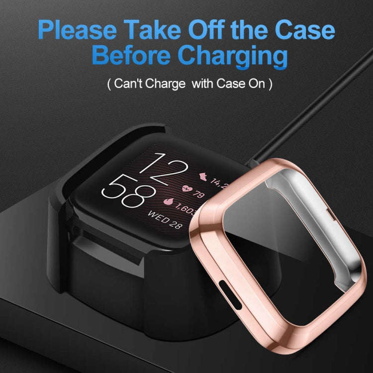 For Fitbit versa 2 Plating TPU All-inclusive Protective Shell(Rose gold)