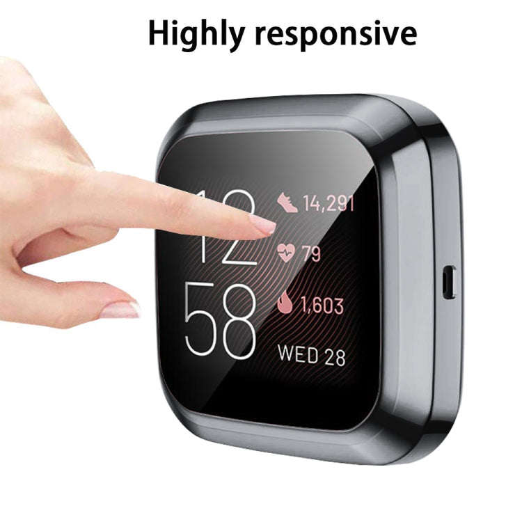 For Fitbit versa 2 Plating TPU All-inclusive Protective Shell(Gray)
