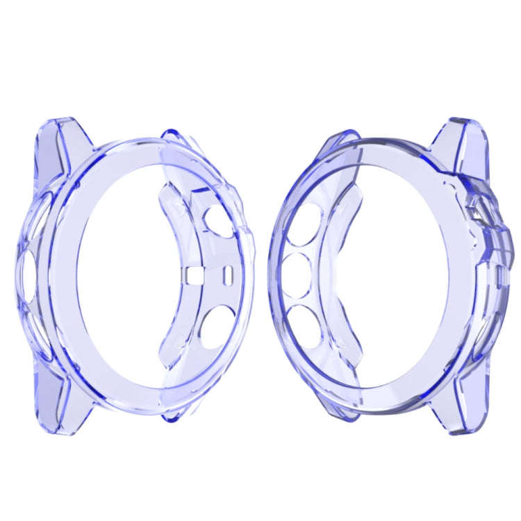 Suitable for Garmin Fenix 5 & 5 Plus transparent TPU Silica Gel Watch Case(Transparent blue)
