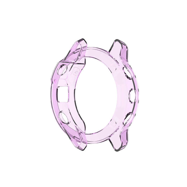 Suitable for Garmin Fenix 6X / 6X Pro Transparent TPU Silica Gel Watch Case(Transparent purple)