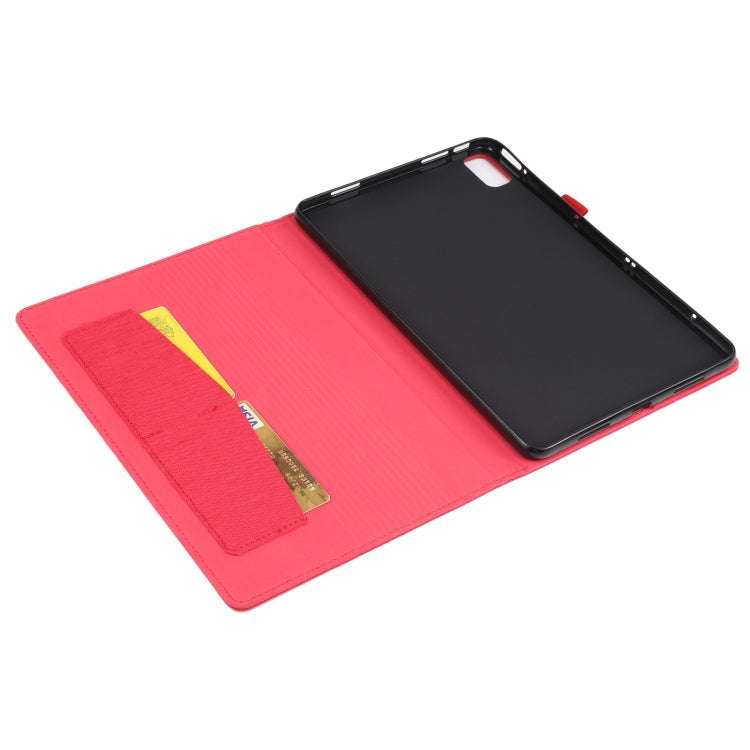 For Huawei Matepad 10.4 Horizontal Flip TPU + Fabric PU Leather Protective Case with Name Card Cl...