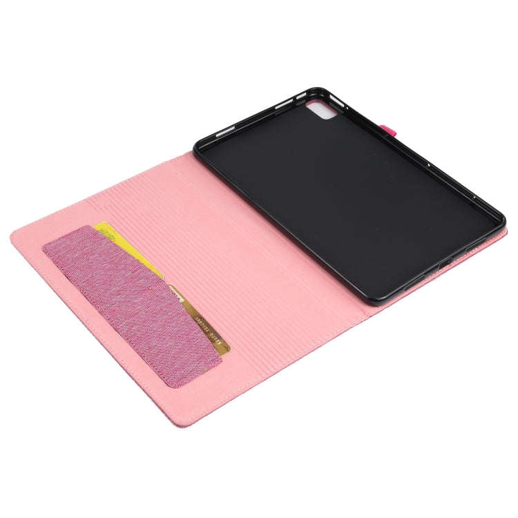 For Huawei Matepad 10.4 Horizontal Flip TPU + Fabric PU Leather Protective Case with Name Card Cl...